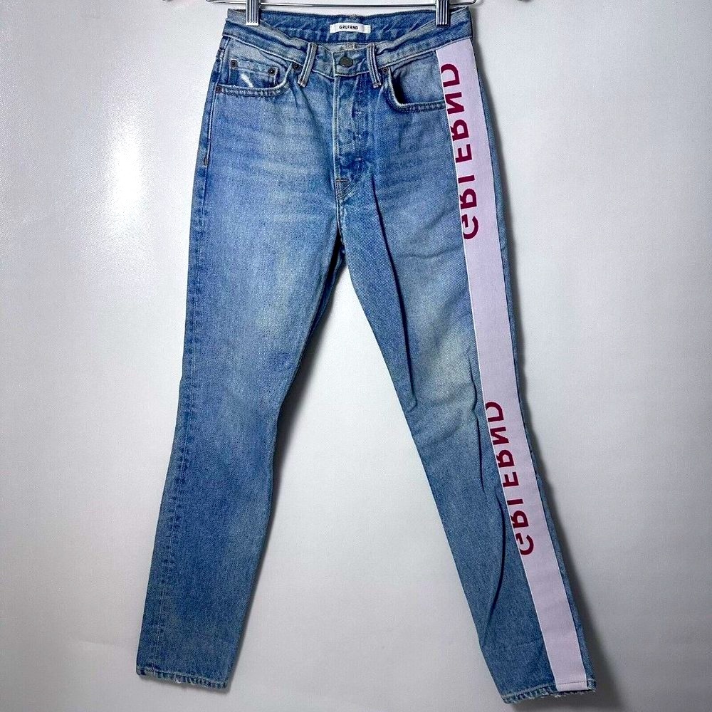 GRLFRND Jeans Womens 23 The Karolina Skinny Light Wash Side Logo Denim